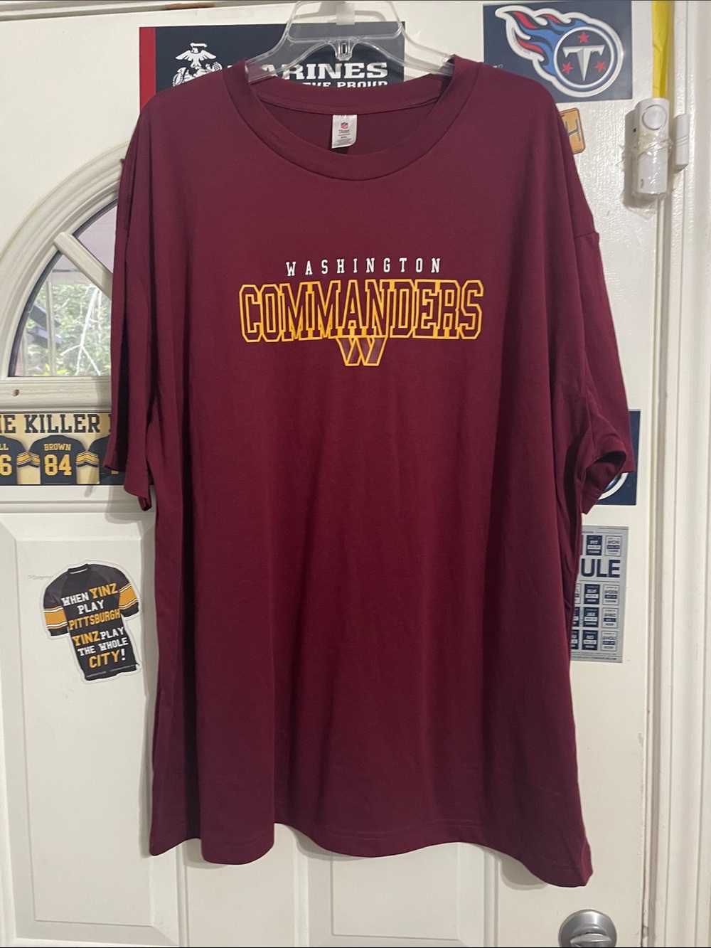 NFL Maroon Crewneck Tee with White NFL Tag